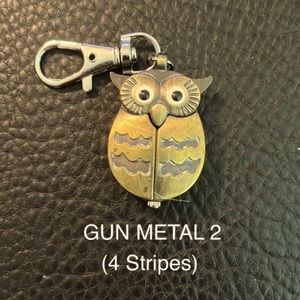 QUARTZ WATCH: Owl Pocket Keychain (Gun Metal 2)